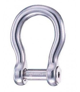 Manille lyre 6mm libre forgée inox axe 6 pans