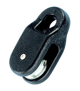 Poulie simple 15mm à œil nylon réa inox