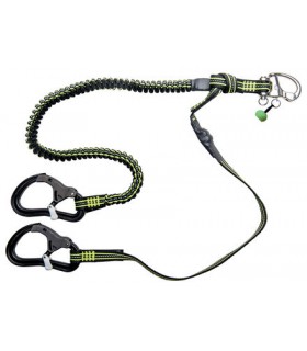 Longe élastique largable 2m + 1m fixe avec trois mousquetons Proline'R