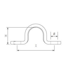 Pontet inox tôlé 27x14mm