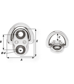 Cadène articulée simple embase Ø6mm