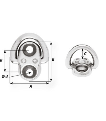 Cadène articulée simple embase Ø6mm