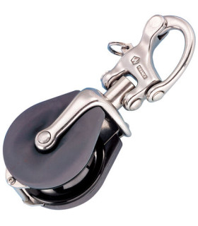 Poulie ouvrante à mousqueton pour cordage max Ø18mm
