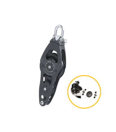 Poulie violon émerillon ringot taquet à billes Ø70/44mm