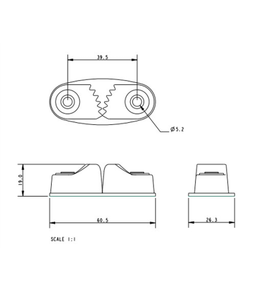 Taquet 40mm ressort alu