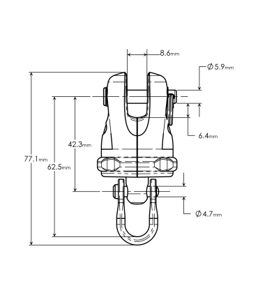 Émerillon pour emmagasineur de gennaker Ø63mm