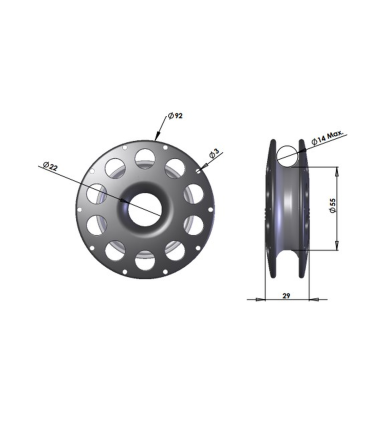 Poulie ronde lashing KB14