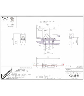 Clam alu moyen fermé anodisation dure Aero Cleat