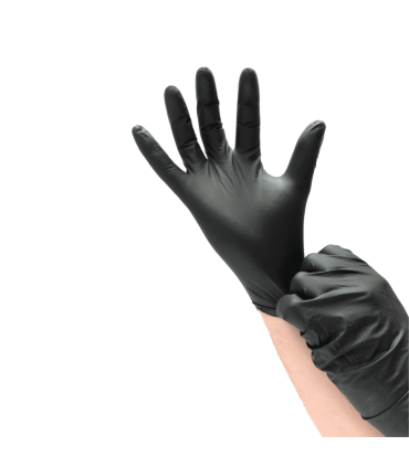 Gants jetables noir en nitrile (x 100)