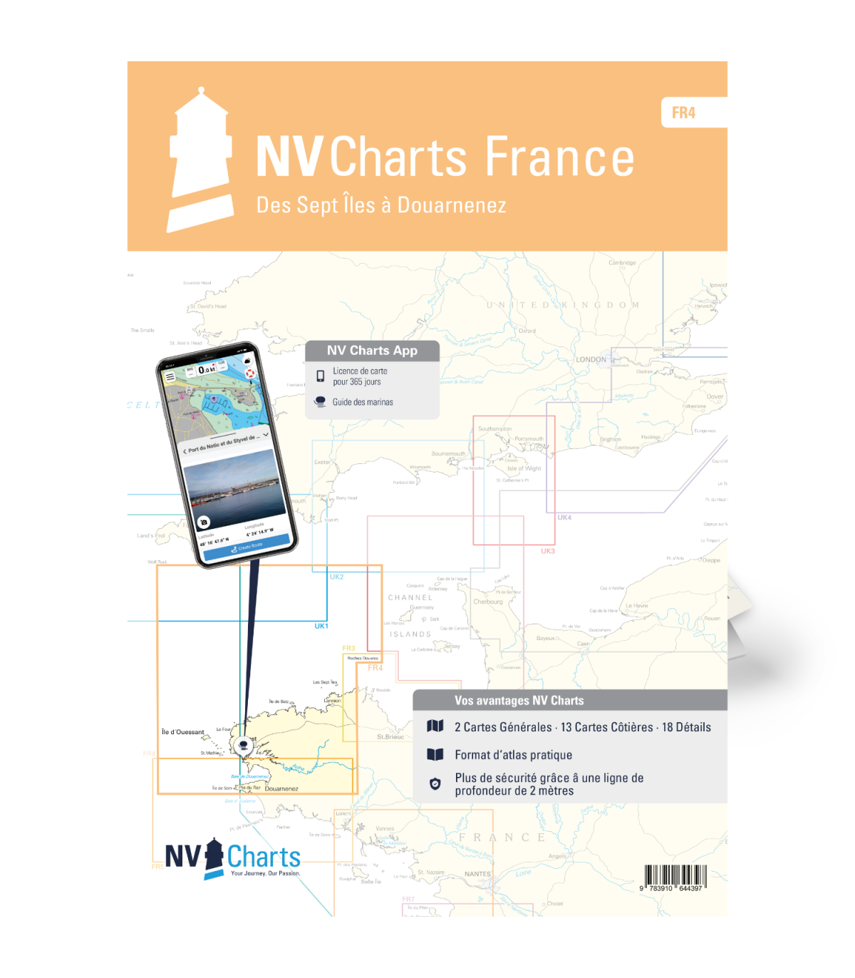 NV Charts | FR4 | Carte Marine Bretagne Ouest Sept Îles Douarnenez ...