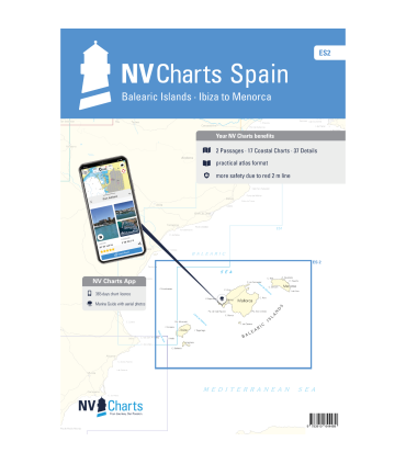 Carte NVCharts - ES2 - Balearic Islands, Ibiza to Menorca