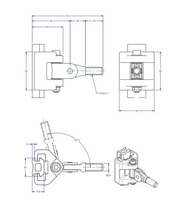 Chariot de latte pour rail HS 24mm