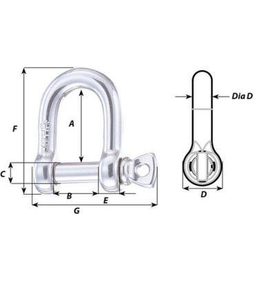 Manille droite Ø8mm libre forgée inox HR (copie)