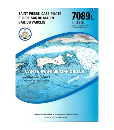 Carte SHOM 7089L - Saint-Pierre, Case-Pilote, Cul-De-Sac Du Marin, Baie Du Vauclin