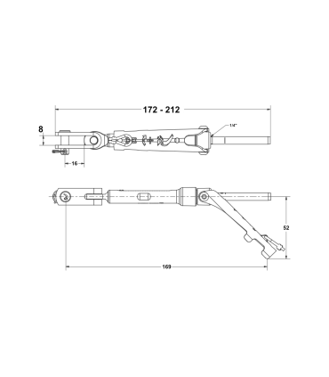 Ridoir inox 6.35mm chape articulée/embout à sertir Ø3mm - Réglage micrométrique QRT
