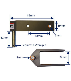 Aiguillot safran Ø8mm 4 trous 32mm