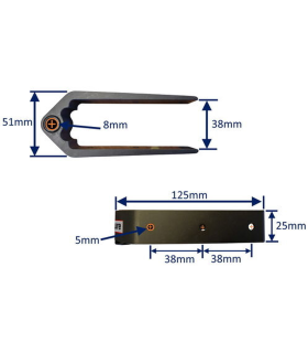 Fémelot safran Ø8mm 6 trous 38mm bagué
