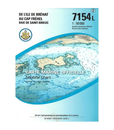 Carte SHOM 7154L - De L’Île De Bréhat Au Cap Fréhel - Baie de Saint-Brieuc