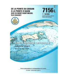 Carte SHOM 7156L - De la Pointe du Grouin à la Pointe d'Agon - Baie du Mont-Saint-Michel & Iles Chausey