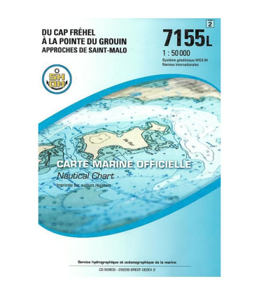 Carte SHOM 7155L - Du Cap Fréhel à la Pointe du Grouin – Approches de Saint-Malo