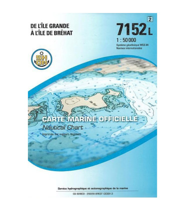 Carte SHOM 7152L - De l'Île Grande à l'Île de Bréhat