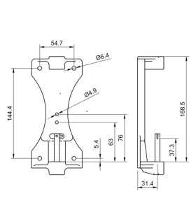 Platine support safran tableau arrière