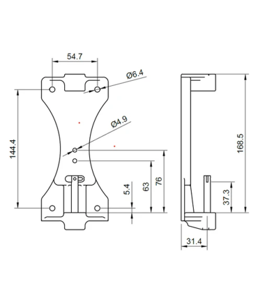 Platine support safran tableau arrière