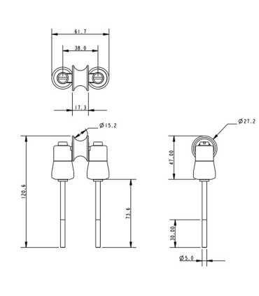 Guide pour écoute de Grand Voile 38mm
