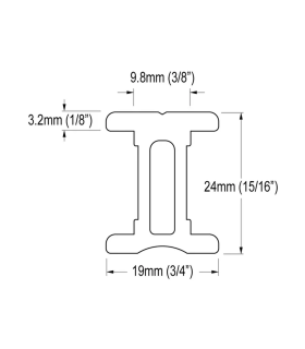 Rail en I Série 19 L2m