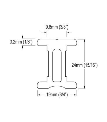 Rail en I Série 19 L2m