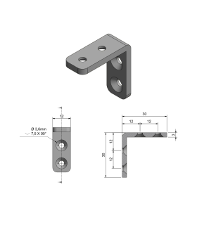 Equerre inox 30x30mm A2 (la paire)