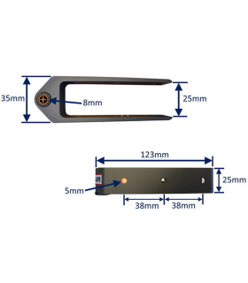 Fémelot safran Ø8mm 6 trous 25mm bagué