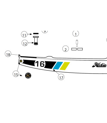 Autocollant coque "Hobie 16" 2021+