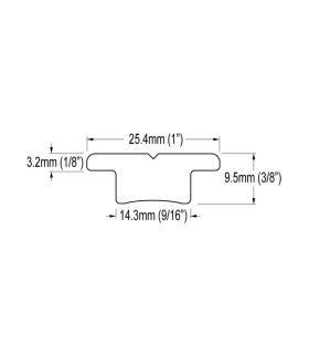 Rail 25 mm en T L50cm