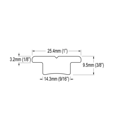 Rail 25 mm en T L50cm