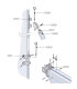 Axe inox ferrure hale bas / bome Vago® / Bahia®