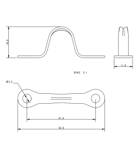 Pontet inox tôlé 41x16x5mm