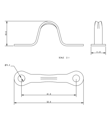Pontet inox tôlé 41x16x5mm