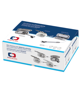 Coffret douche New Edge blanc tuyau PVC 2,5 m Sortie douche transversale