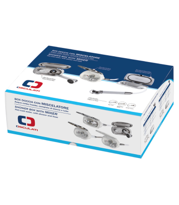 Coffret douche New Edge blanc tuyau PVC 2,5 m Sortie douche transversale