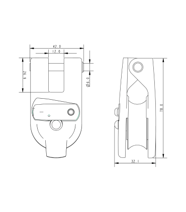 Poulie simple ouvrante 40 mm