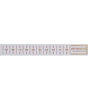 Réglette autocollante 16cm Rouge fond transparent